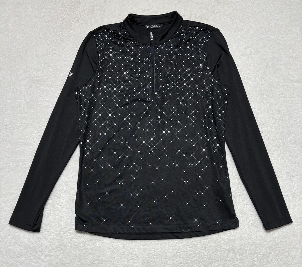Levelwear Pullover Womens Medium Black Quarter Zip Golf Athletic Shirt